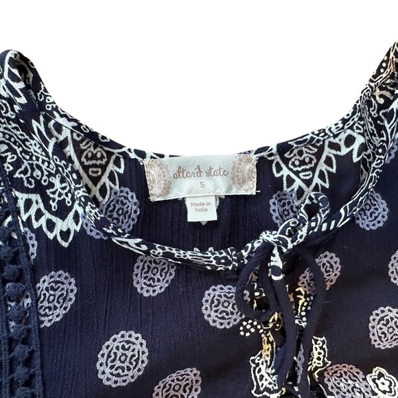 Altard State Boho Tunic Dress Sz S Navy Blue 
Spring Floral Flowy Hippie Mini - Picture 9 of 16